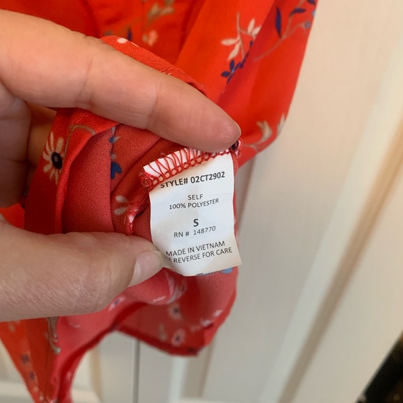 Red orange strappy camisole blouse adjustable straps flowy tank sienna sky - Picture 6 of 10